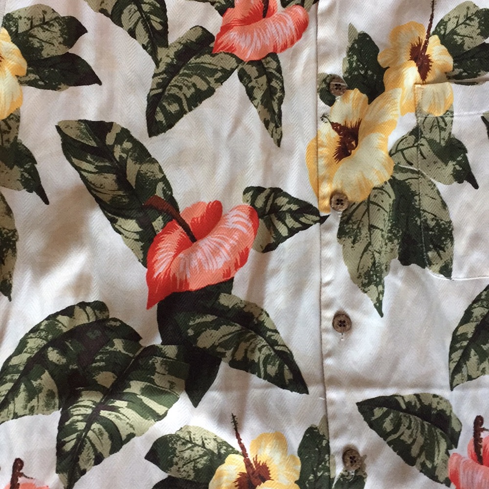 Caribbean NEW 2XT Silk Floral Button Down Shirt - Picture 5 of 6